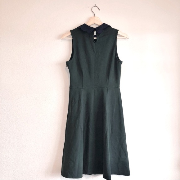 ModCloth Green Scallop Collar A-Line Ponte Dress, M - Picture 4 of 8